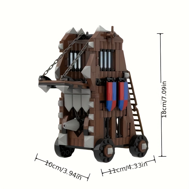 Siege Tower Building Blocks Model with Cannon